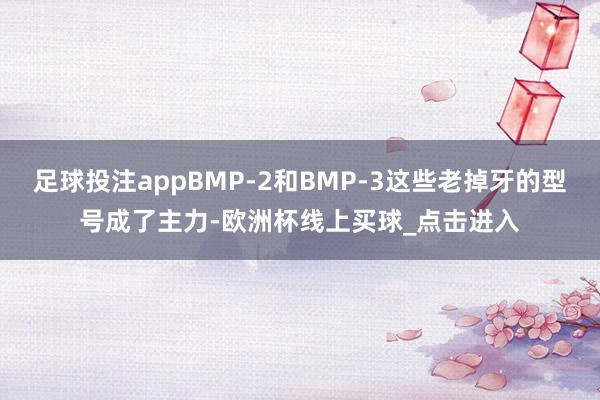 足球投注appBMP-2和BMP-3这些老掉牙的型号成了主力-欧洲杯线上买球_点击进入