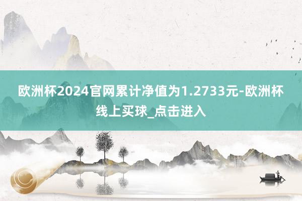 欧洲杯2024官网累计净值为1.2733元-欧洲杯线上买球_点击进入