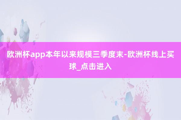 欧洲杯app本年以来规模三季度末-欧洲杯线上买球_点击进入