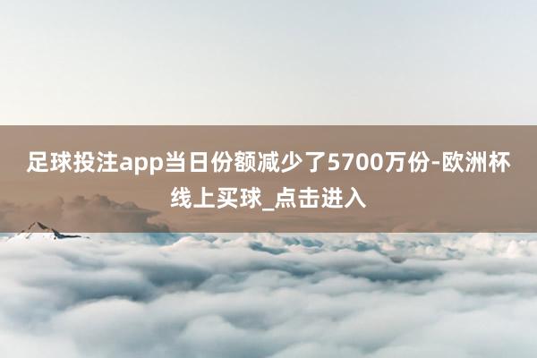 足球投注app当日份额减少了5700万份-欧洲杯线上买球_点击进入