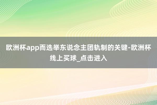 欧洲杯app而选举东说念主团轨制的关键-欧洲杯线上买球_点击进入