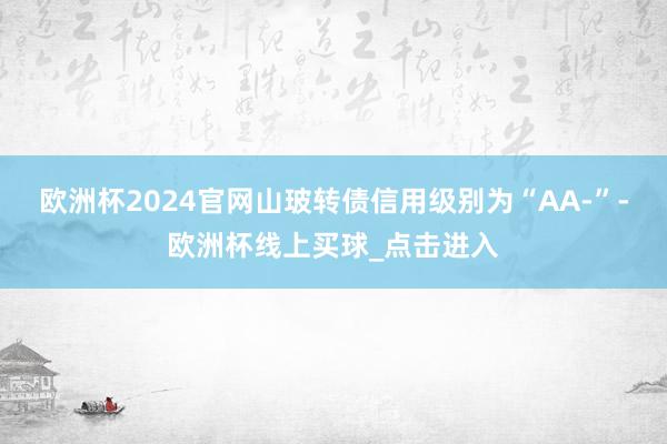 欧洲杯2024官网山玻转债信用级别为“AA-”-欧洲杯线上买球_点击进入